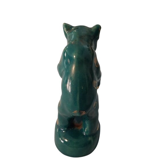 Vintage Green Circus Bear Figurine With Gold Accents - Picture 5 of 7